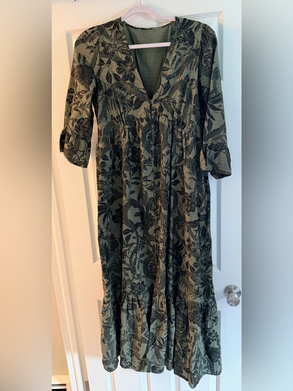 Dark Botanical Maxi Dress - Disturbia